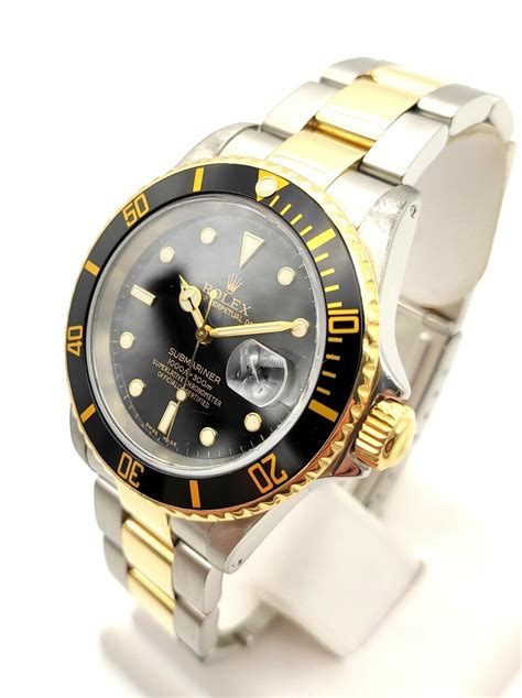 rolex submariner two tone black dial|rolex submariner two tone 41mm.